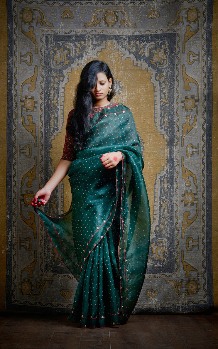 1 Minute Sequin Saree - Iridium | Georgette Saree | Chiro's By Jigyasa